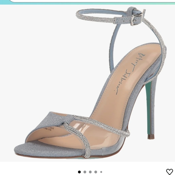 Betsey Johnson Vera Wedding Glittering Light Blue Silver 4 " Heels Size 8.5 - Picture 1 of 10